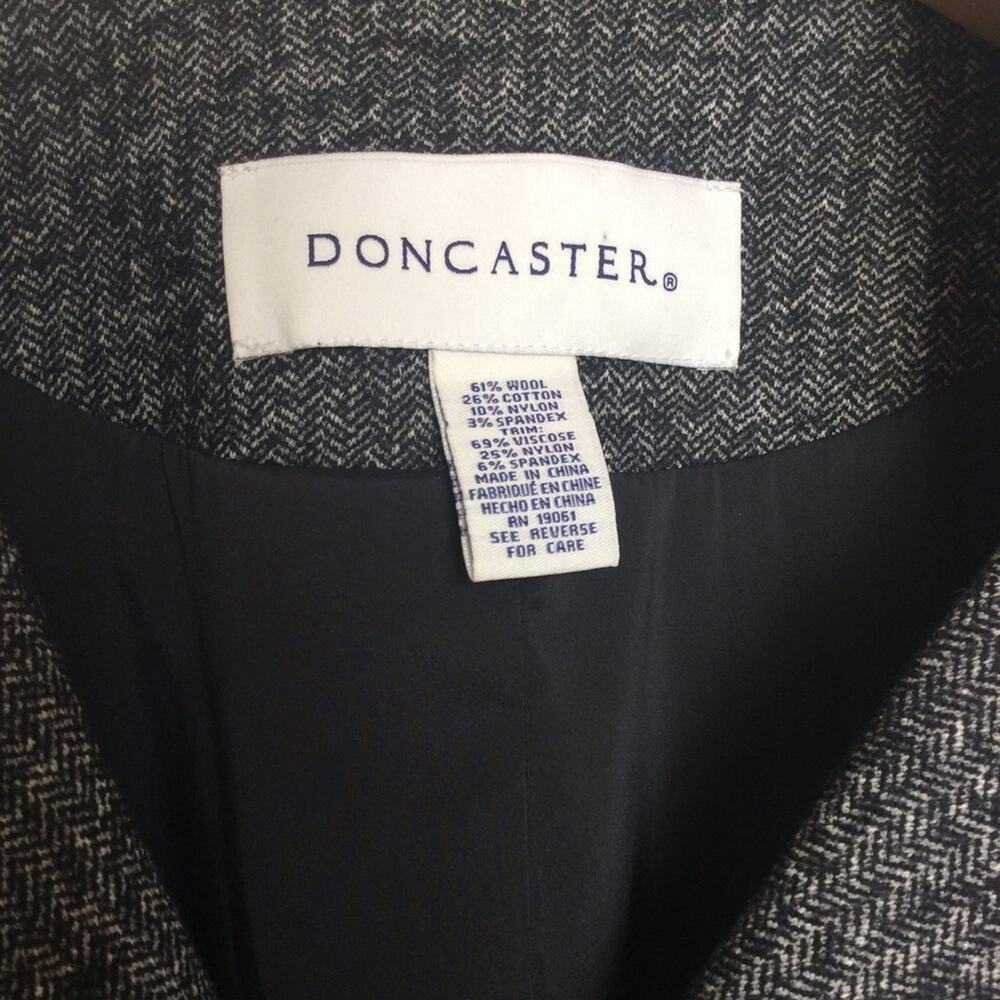 Doncaster Blazer Herringbone Jacket Black Gray - image 2